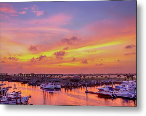 Red Skies Metal Print featuring the photograph Sunset Harbor by Terry Walsh
