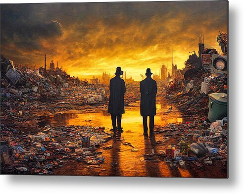 Figurative Metal Print featuring the digital art Sunset In Garbage Land 77 by Craig Boehman