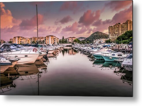 Marina Metal Print featuring the photograph Sunset Marina by Chris Boulton