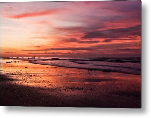 Sunset On Atlantic Beach Metal Print featuring the photograph Sunset on Atlantic Beach by Bob Decker