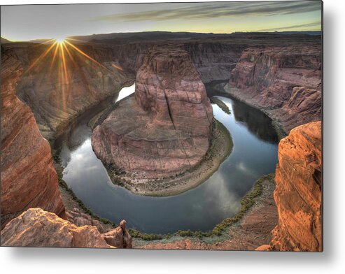 Horseshoe Bend Metal Print featuring the photograph Sunset on Horseshoe Bend by Mark Langford