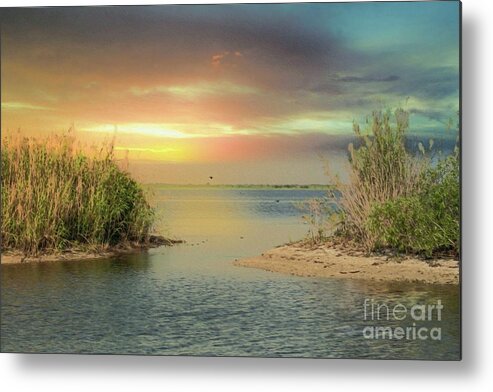 Lake Okeechobee Metal Print featuring the digital art Sunset on Lake Okeechobee by Patti Powers