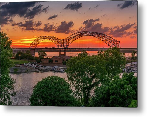 Memphis Metal Print featuring the photograph Sunset on the Bluff by Darrell DeRosia