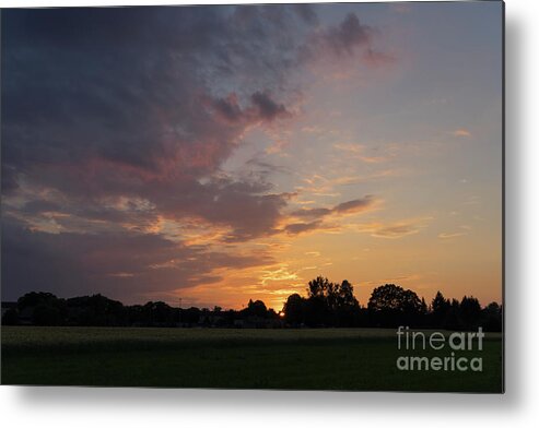 Sunset Metal Print featuring the photograph Sunset at the edge of the forest 2 by Adriana Mueller