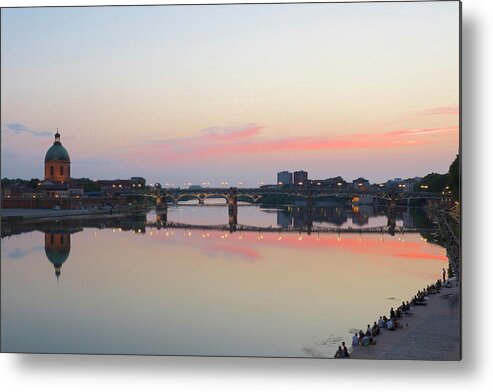 Sunset Metal Print featuring the photograph Sunset on the Garonne, Toulouse, France by Sean Hannon