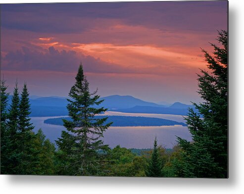 Sun Metal Print featuring the photograph Sunset Over Mooselookmeguntic Lake by Russ Considine
