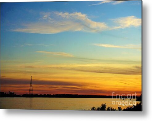 Sunset Metal Print featuring the photograph Sunset over the Mississippi River by Jimmy Clark
