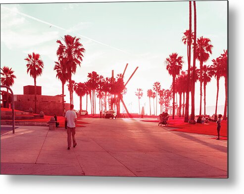 Urban Photography Metal Print featuring the photograph Sunset, Venice Beach, Los Angeles by Eugene Nikiforov