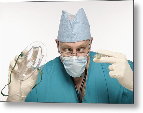 Working Metal Print featuring the photograph Surgeon by Jupiterimages