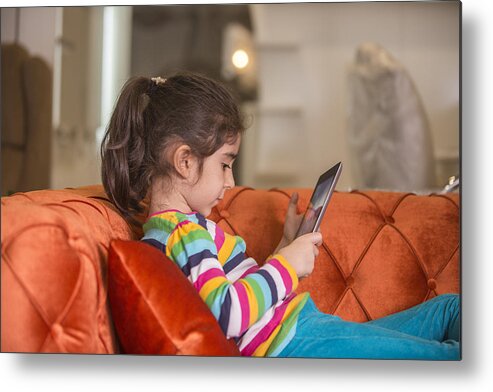 4-5 Years Metal Print featuring the photograph Tablets child play by Ridvan_celik