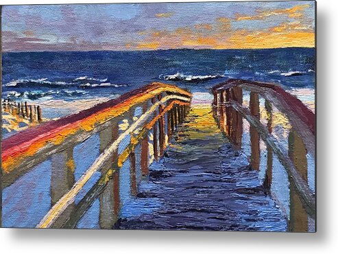 Beach Metal Print featuring the painting Take me to the Beach by Lisa Marie Smith