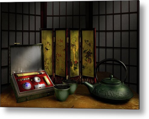 Chinese Metal Print featuring the photograph Tea Time by Steve Templeton