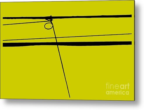 Abstract Metal Print featuring the photograph Tele-lines-silhouette No.2 by Fei A