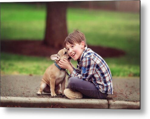 Pets Metal Print featuring the photograph Telling secrets by Sarahwolfephotography