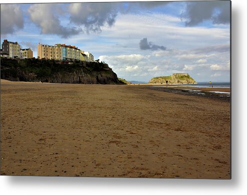 Tenby Metal Print featuring the photograph Tenby from Down on South Beach by Jeremy Hayden
