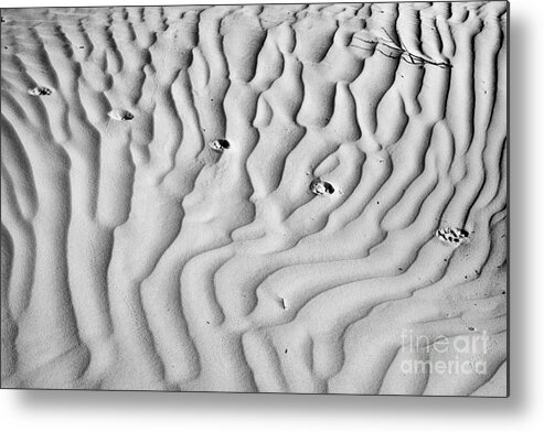 Guadalupe Metal Print featuring the photograph Texas Sand Ripples Black And White by Adam Jewell