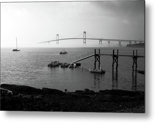 Bridge Metal Print featuring the photograph The Bay under fog by Jim Feldman
