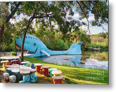 Blue Whale. Roadside Attraction Metal Print featuring the photograph The Blue Whale by Andrea Smith