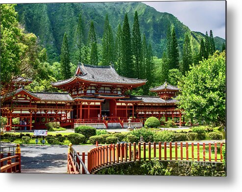 Buddhist Metal Print featuring the photograph The Byodo-In Temple by Diana Mary Sharpton