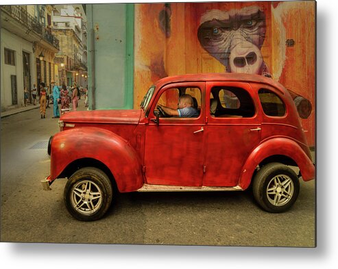 Old Car Metal Print featuring the photograph The careful driver by Micah Offman