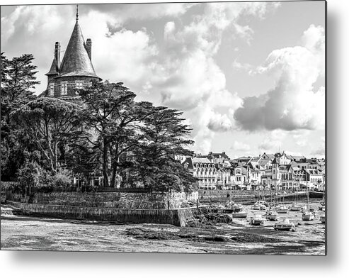 Ancient Metal Print featuring the photograph The Castle and town of Pornic on the Atlantic coast in France by Jean-Luc Farges