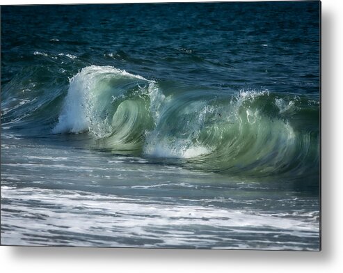 Waves Metal Print featuring the photograph The Curl by Linda Bonaccorsi