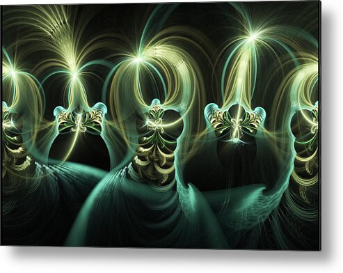 Abstract Metal Print featuring the digital art The Dancers by Manpreet Sokhi
