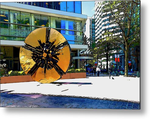 Architectural-photographer-charlotte Metal Print featuring the digital art The Disk by SnapHappy Photos
