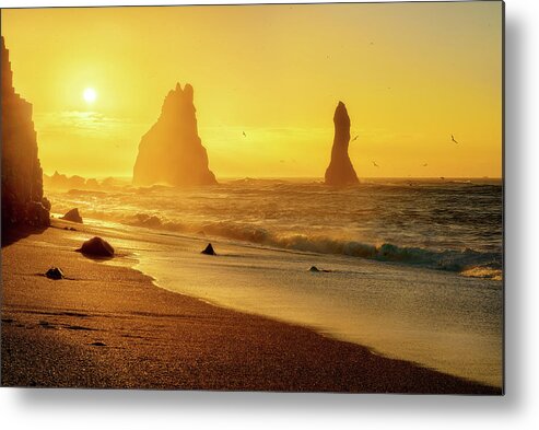 Iceland Metal Print featuring the photograph The Golden Morning by Henry w Liu