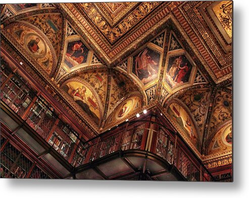 The Morgan Library Metal Print featuring the photograph The Morgan Library Ceiling by Jessica Jenney