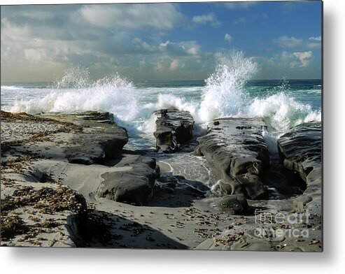 Waterscape Metal Print featuring the photograph The Morning Tide in La Jolla by Sandra Bronstein