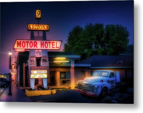 Route 66 Metal Print featuring the photograph The Motor Hotel, Williams AZ by Micah Offman