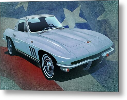 Art Metal Print featuring the mixed media The Original Stingray 1963 by Simon Read
