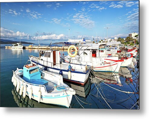 Port Metal Print featuring the photograph The port of Marmari in Evia island, Greece by Constantinos Iliopoulos