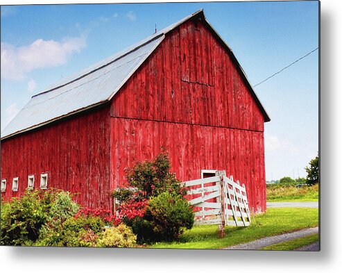 Barn Metal Print featuring the photograph The Red Barn by Tatiana Travelways