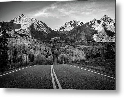 Colorado Metal Print featuring the photograph The Road to Ophir Black and White by Rick Berk