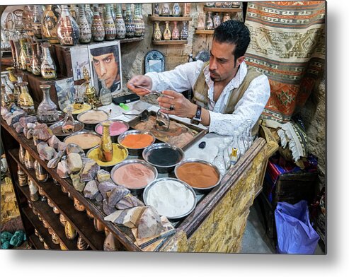 The Sand Man Metal Print featuring the photograph The Sand Man, Petra, Jordan by Dubi Roman