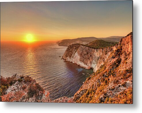Keri Metal Print featuring the photograph The sunset at Keri in Zakynthos, Greece by Constantinos Iliopoulos