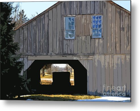 Barn Metal Print featuring the digital art The View Through The Hay Barn by Kirt Tisdale