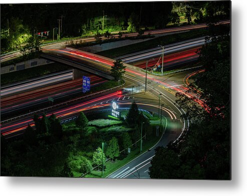 Ridge Hill Boulevard Metal Print featuring the photograph Thruway at Night by Kevin Suttlehan