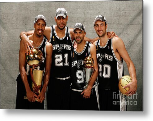 Playoffs Metal Print featuring the photograph Tim Duncan and Bruce Bowen by Nathaniel S. Butler