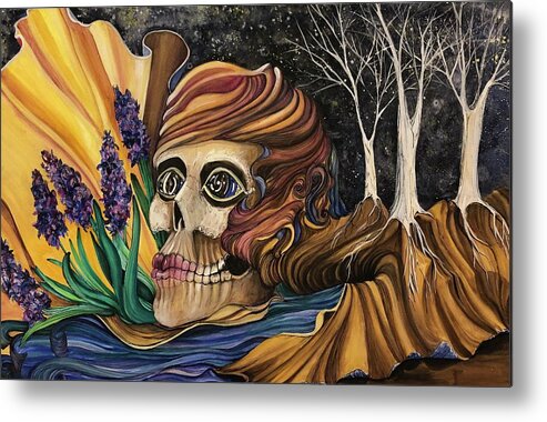 Skull Metal Print featuring the mixed media Time by Mastiff Studios
