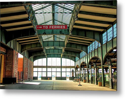 Central New Jersey Railroad Terminal Metal Print featuring the photograph To The Ferries by Kristia Adams