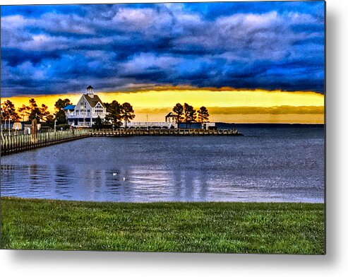 Photo Metal Print featuring the photograph Tilghman Island Yacht Club by Anthony M Davis
