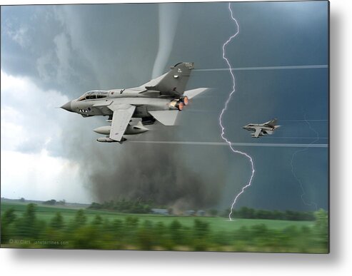 Panavia Metal Print featuring the digital art Tornados In The Storm by Custom Aviation Art