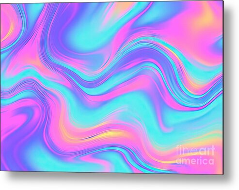 Trendy Texture With Polarization Effect And Colorful Neon Holographic  Stains Abstract Background In Psychedelic Vaporwave Style Like In Old Retro  Tie Dye Design Of 70s Metal Print by N Akkash - Fine