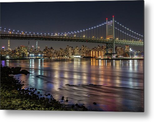 Triboro Bridge Metal Print featuring the photograph Triboro Bridge at Dusk by Cate Franklyn