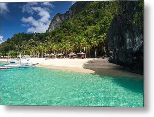Scenics Metal Print featuring the photograph Tropical island beach in El Nido, Palawan by Quynh Anh Nguyen
