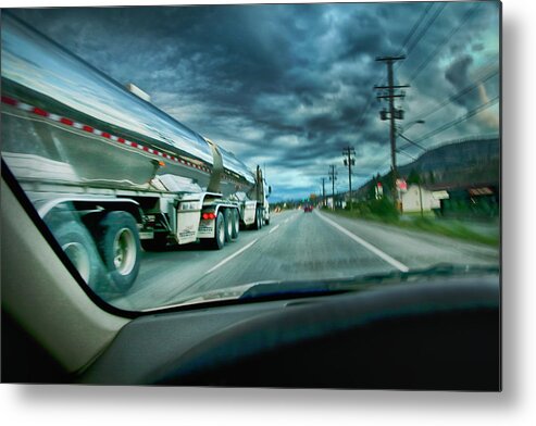 Man Metal Print featuring the photograph Trucker's Life by Theresa Tahara