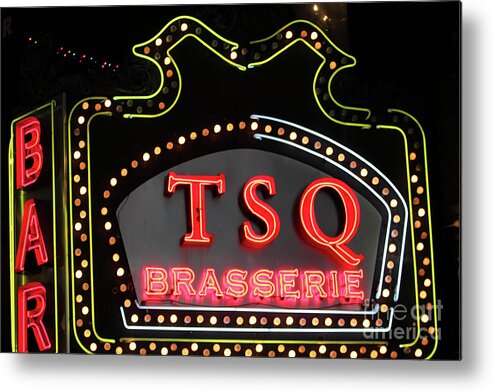 Tsq Brasserie Metal Print featuring the photograph TSQ Brasserie on Broadway by Steven Spak